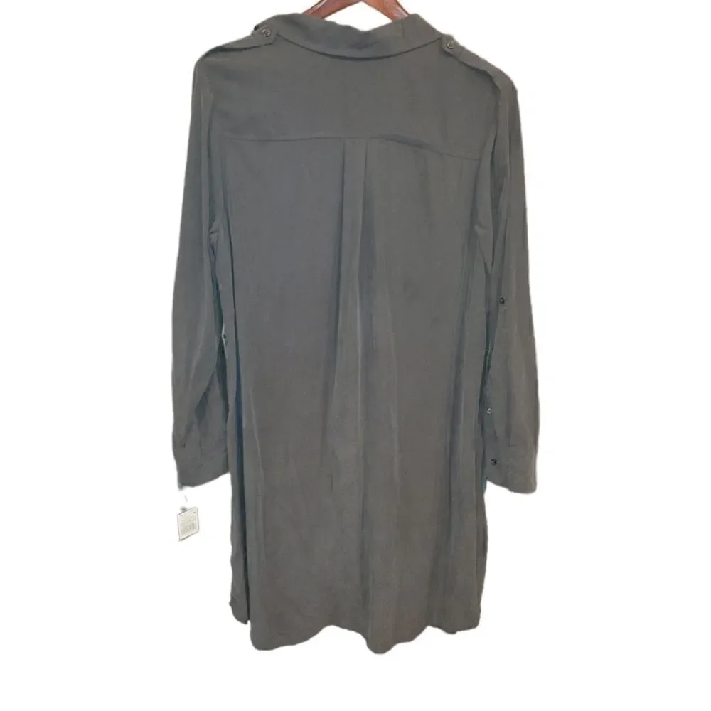 NWT Ava & Viv Atlantic Cypress Utility Look Dress Long Sleeve 1X